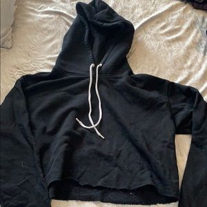 Cropped black hoodie